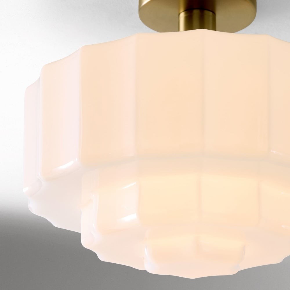 Vexrona Layered Glass Ceiling Light - Opal White Ceiling Lamp for Living Room K1712