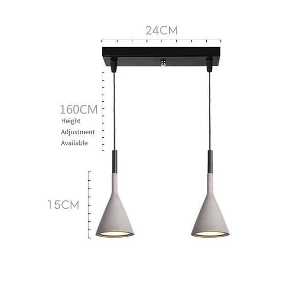 Minimalist Aplomb Pendant Light - Cement Cone Pendant Light for Kitchen Island