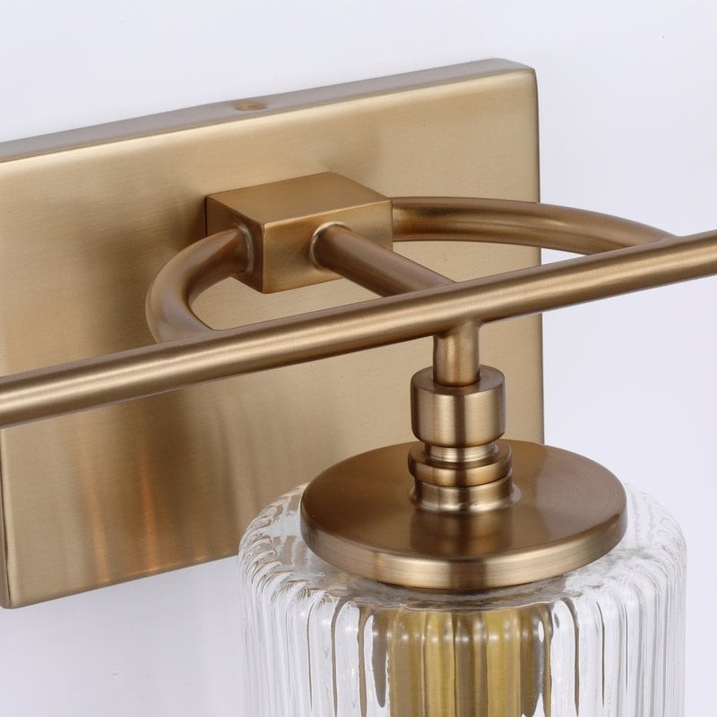 Lirra 3-Light Vanity Wall Light - Ribbed Glass Wall Sconce for Bathroom or Bedroom K1718
