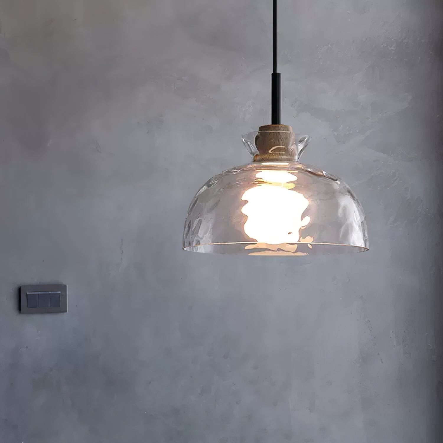 Wavy Glass Pendant Light - Ripple Glass Pendant Light for Dining Room K610