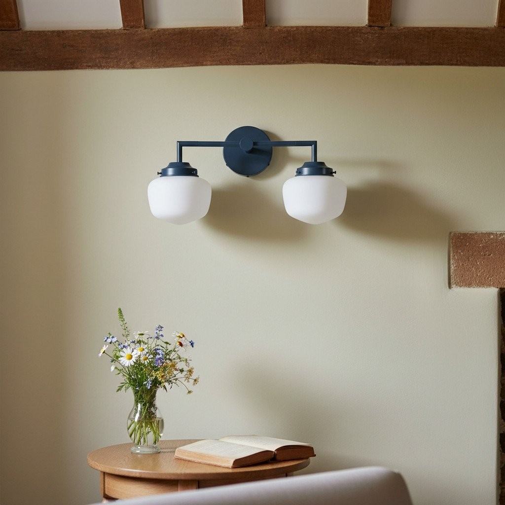 Opalume Glass Vanity Light - Vintage Inspired Bathroom Wall Lighting K1458