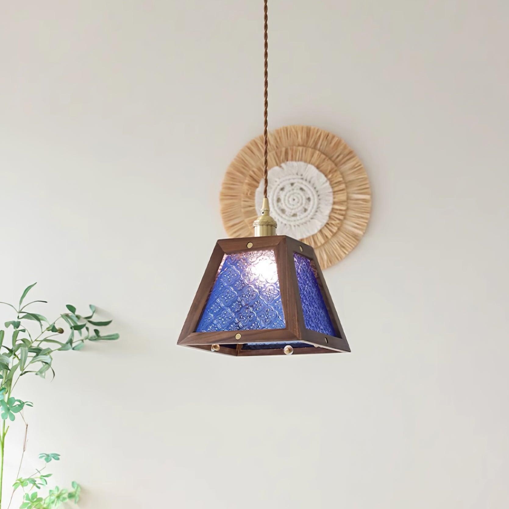 Retro Pattern Glass Pendant Lamp K288