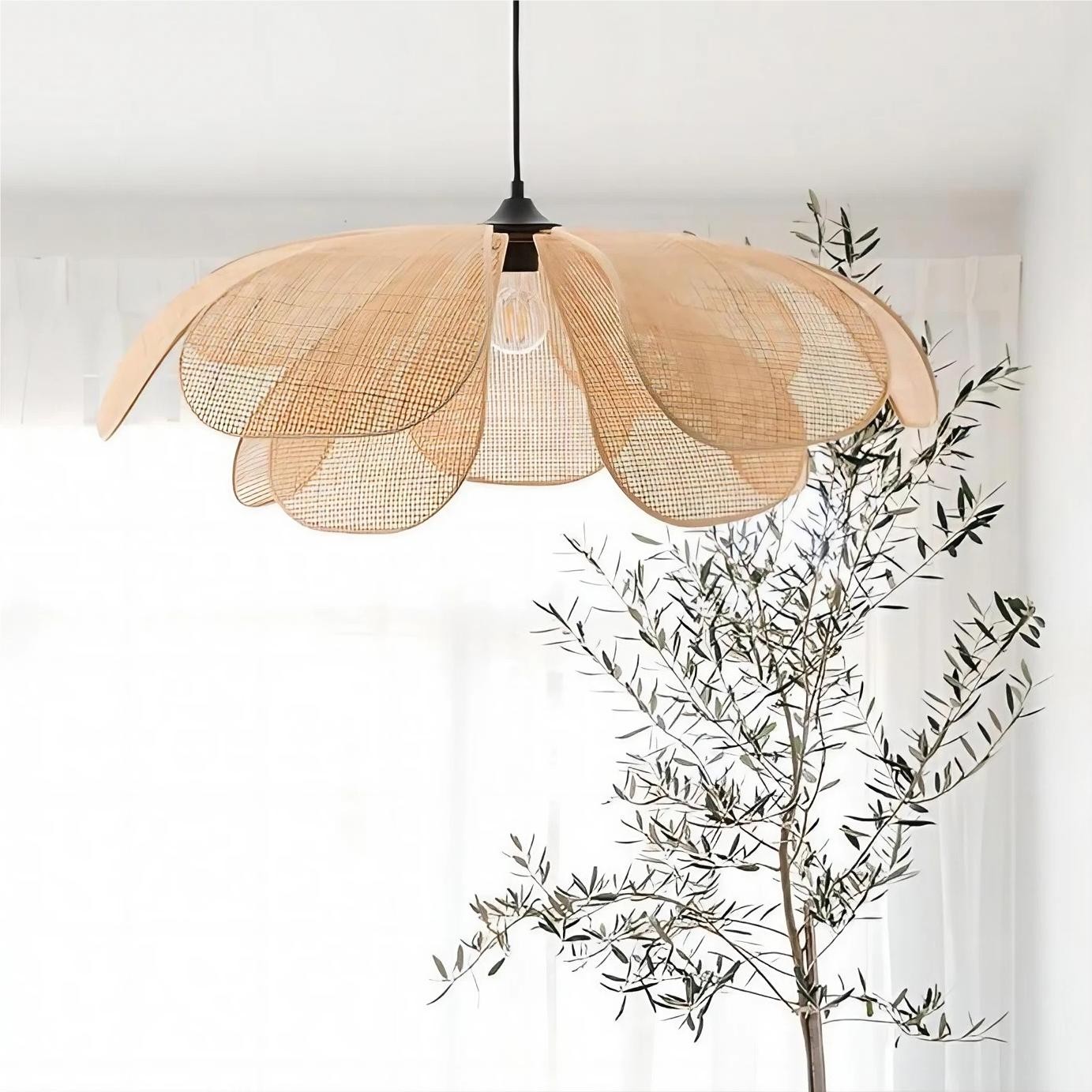 Rustic Petal Design Rattan Chandelier K75