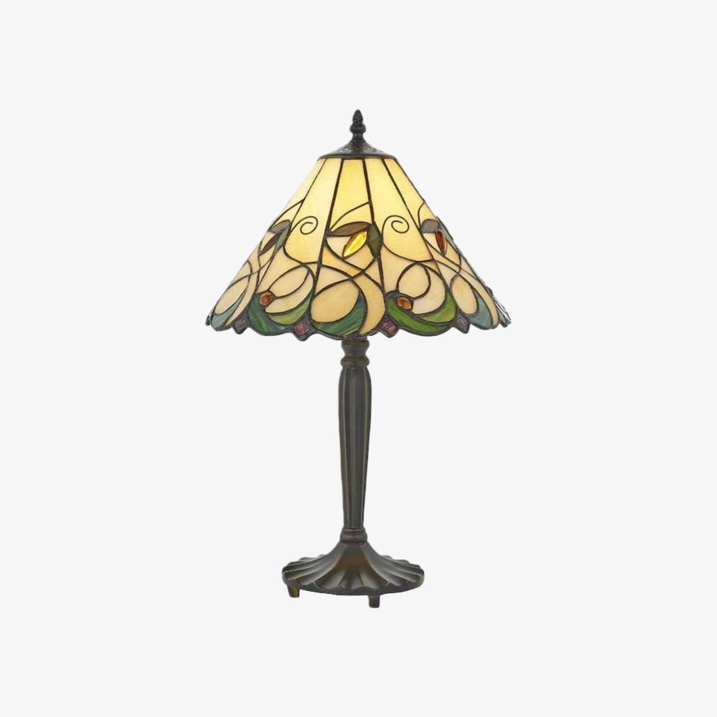 TF Jamelia Classic Stained Glass Table Lamp - Handcrafted Glass Light K1822