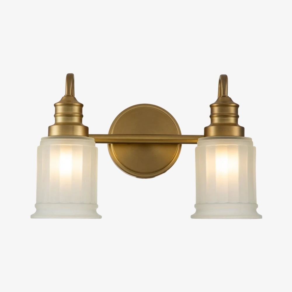 Lirra Bathroom Metal Wall Lamp with Glass Shade - Damp Rated Wall Sconce K2027