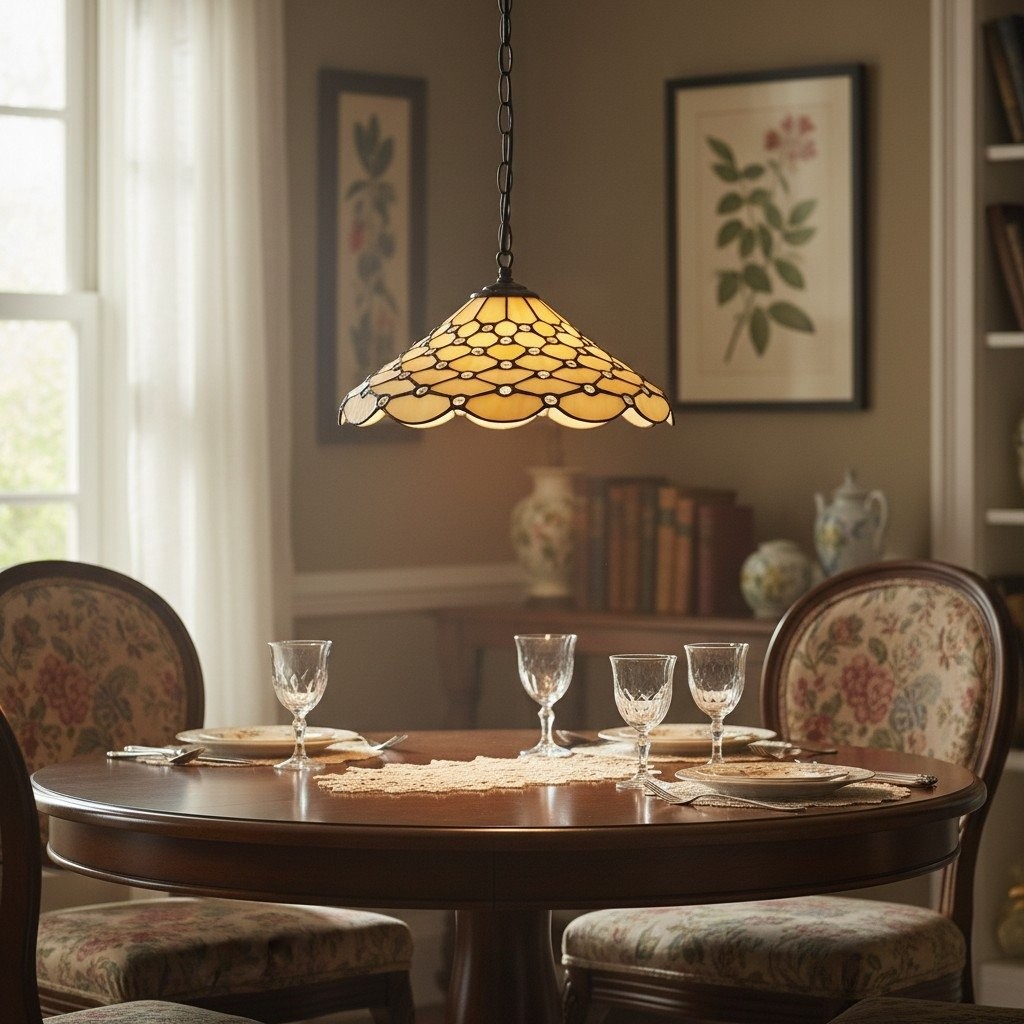 TF Pearl Pendant Light - With A Glass Shade and Adjustable Length for Dining and Kitchens K1988