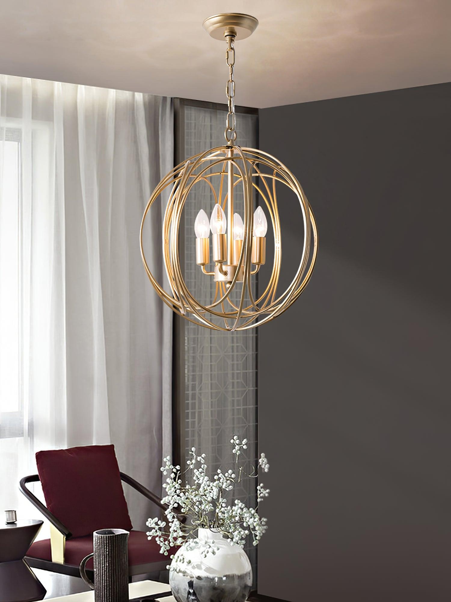 Hollow Metal Line Retro Pendant Light K554