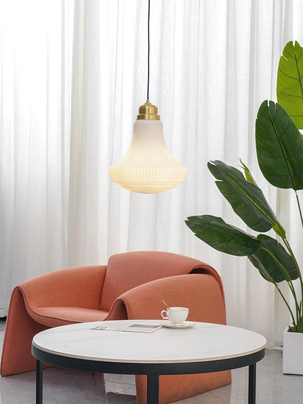 Classical Brass Alabaster Glass Pendant Lamp K659