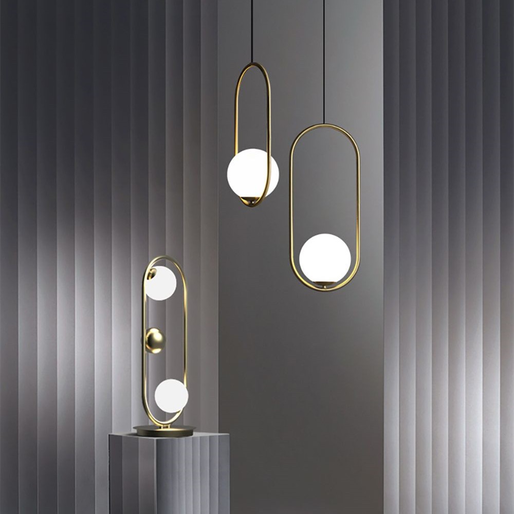 Minimalist Mila Pendant Lamp - Oval Hanging Light for Bedroom Bedside