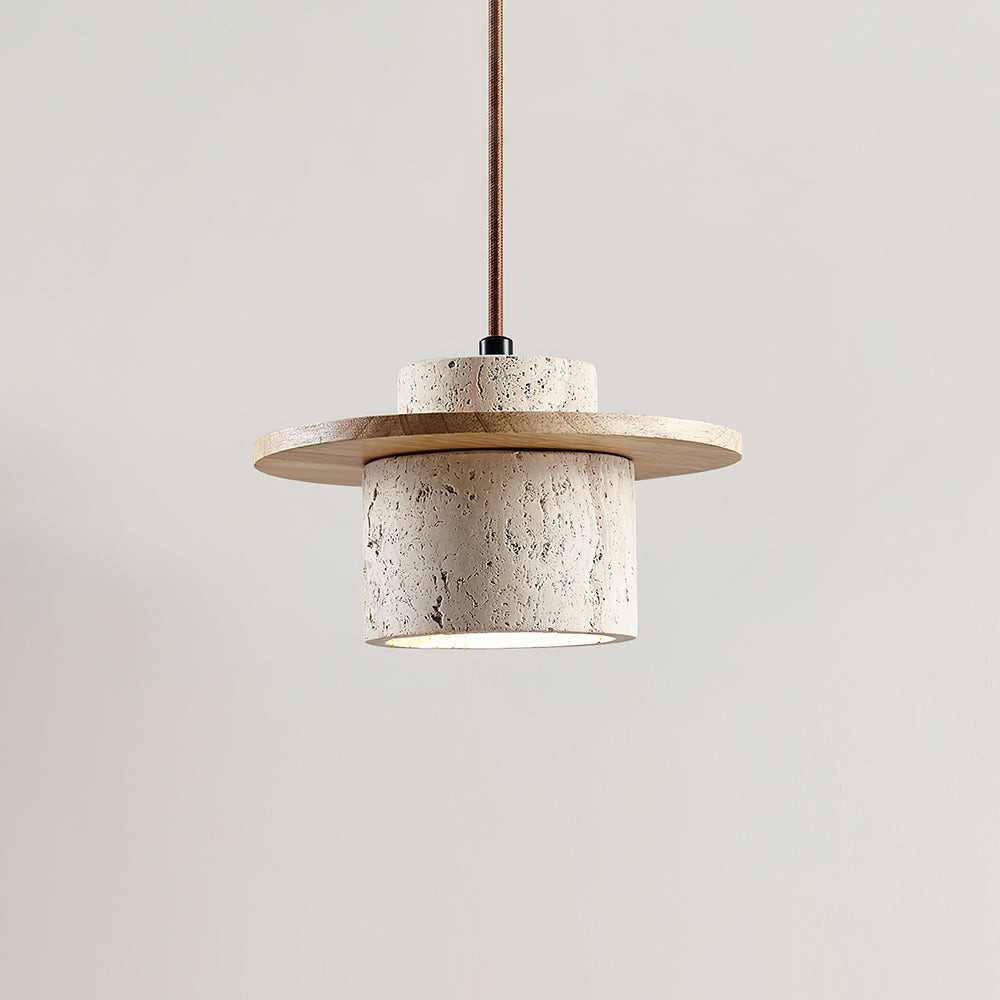 Elegant Textured Cylindra Stone Pendant Lamp K824