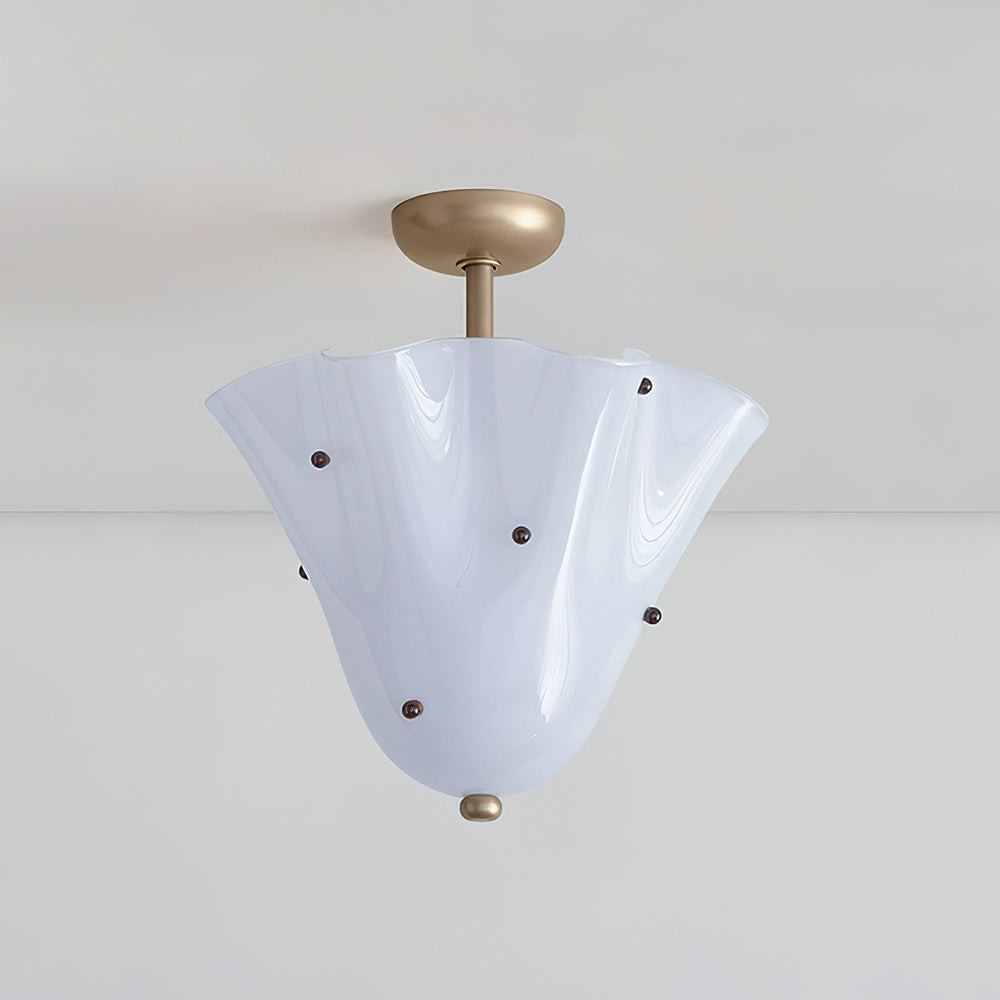 Bellina Glass Flush Mount – Artistic Fazzo Ceiling Lamp for Bedroom or Hallway K1133