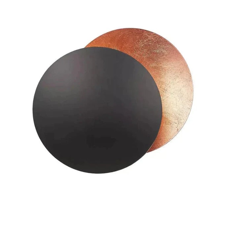 Elegant Round Lederam Wall Lamp - Modern Metallic Wall Light for Living Room