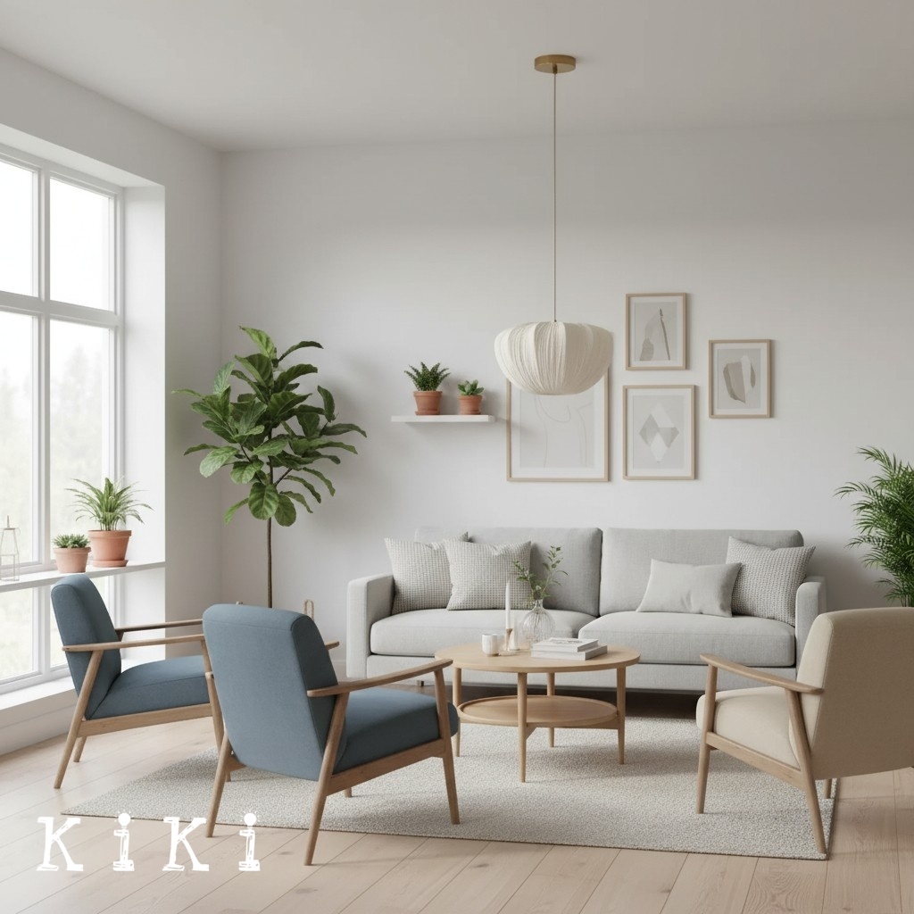 Linbron Linen Pendant Light - Soft Textile Finish Pendant Lamp for Home K2054