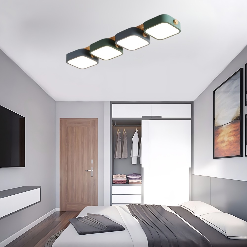 Nordic Multi Square Wood Led Celing Light K941