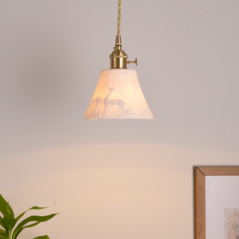 KiKi Ceramic Brass Pendant