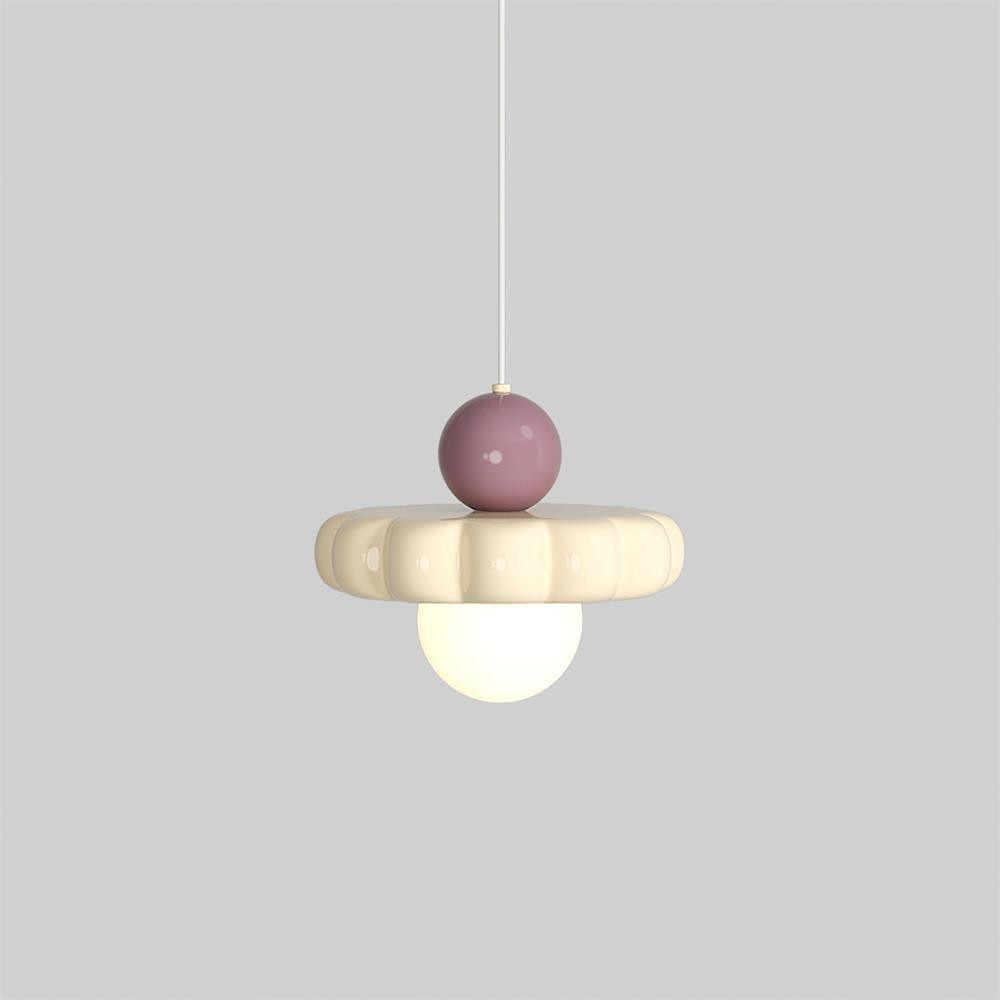 Cream Style Long Line Pumpkin Texture Pendant Lamp K307