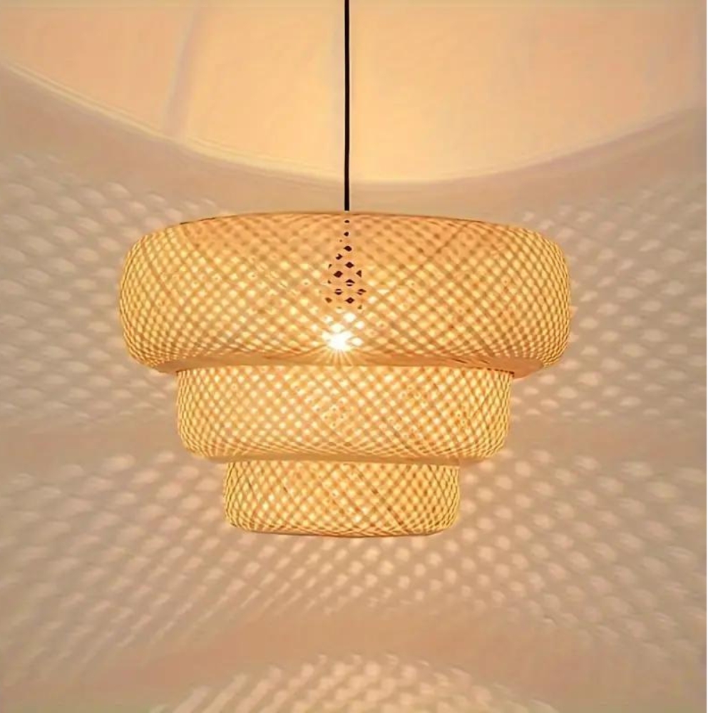 Boho Bamboo Pendant Light Fixture D897
