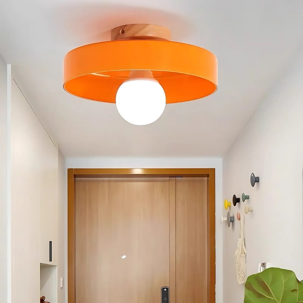 Modern Orange Glass Disc Orb Ceiling Light K931