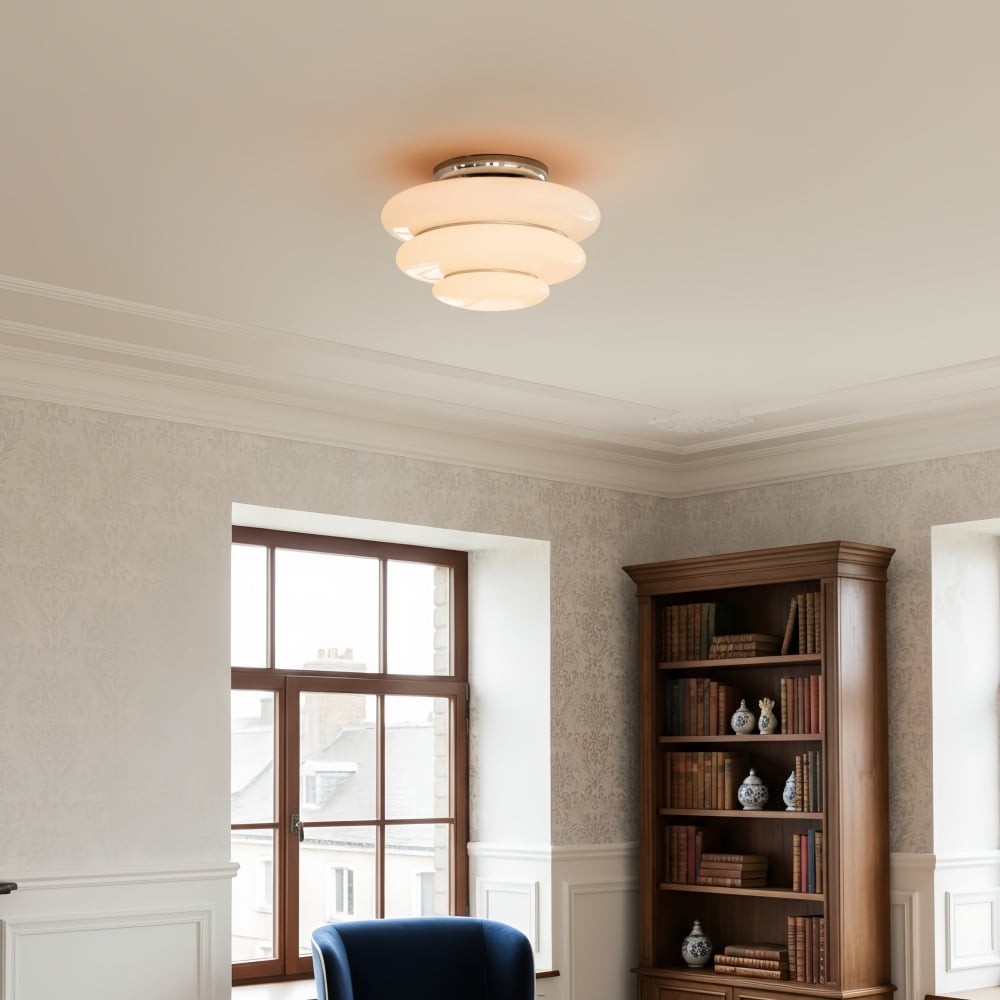 Cirren Geometric Metal Glass Ceiling Lamp With Soft Ambient Glow K2142