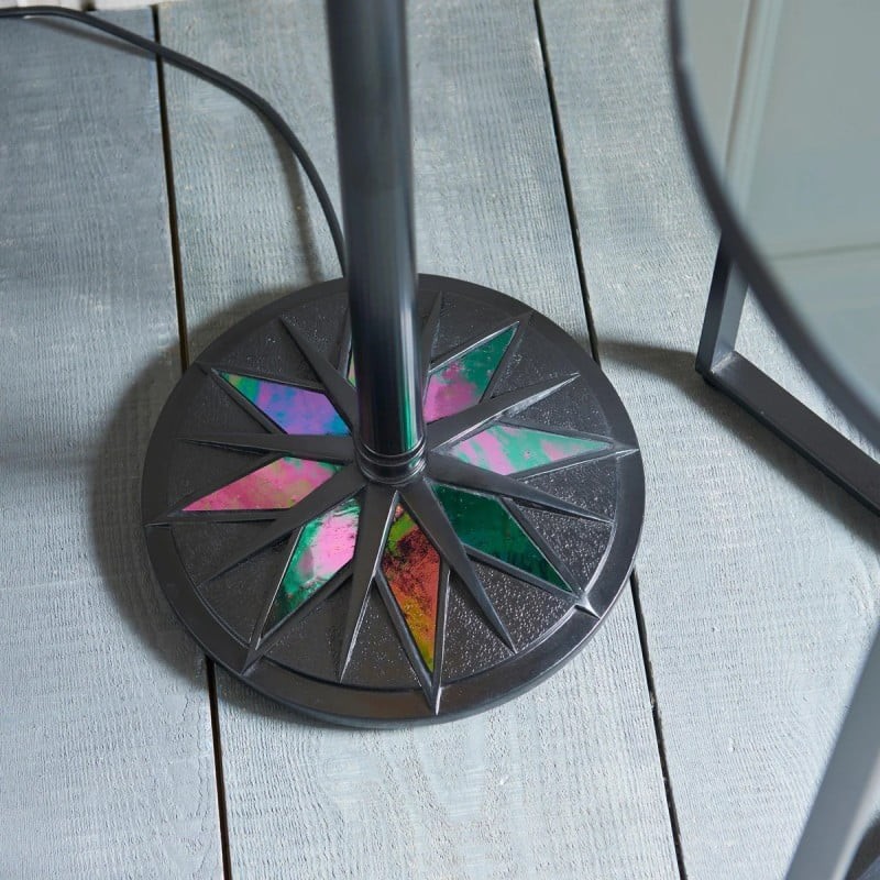 TF Astoria Art Deco Stained Glass Floor Lamp - Geometric Design Standing Light K1996