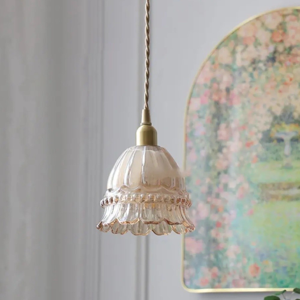 French Pastoral Jellyfish Glass Pendant Light K881