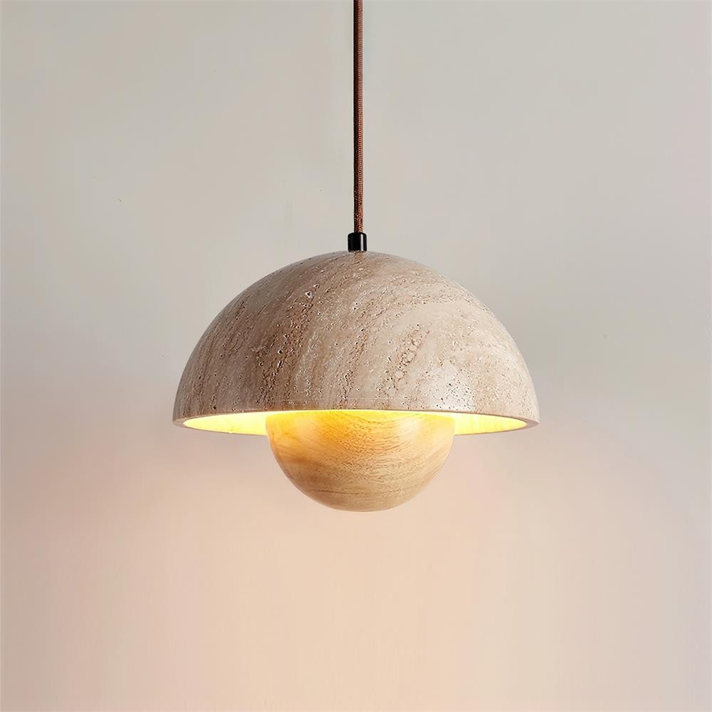 Natural Travertine Flower Bud Design Pendant Lamp K884