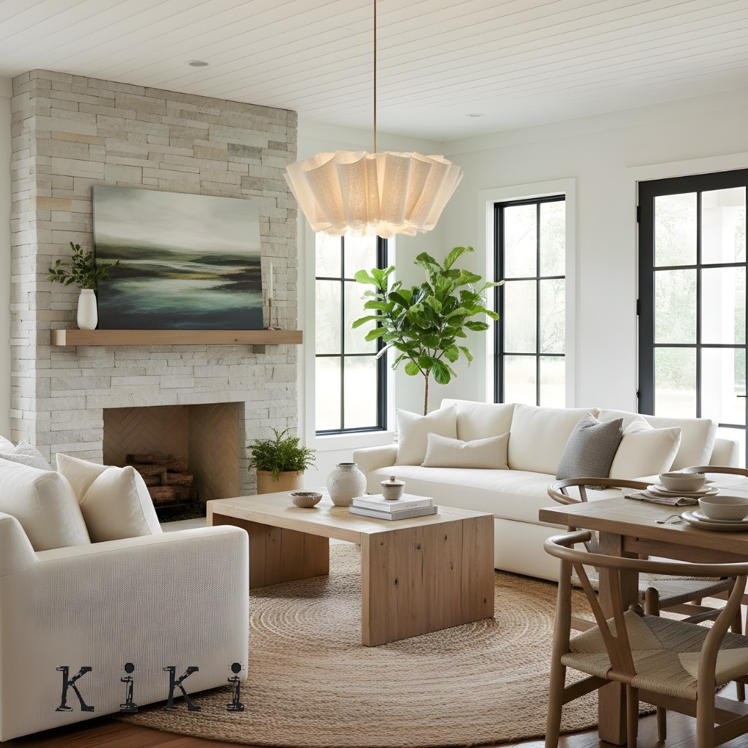 Handcrafted Fabric Shade Pendant Light – Minimalist Design for Home Interiors K1244
