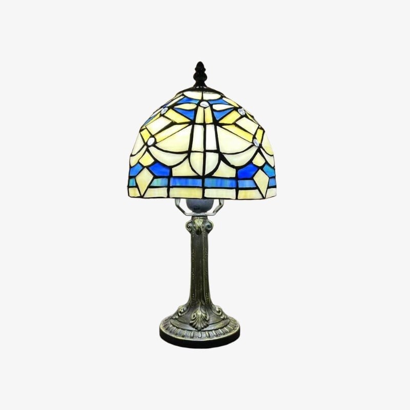Virelle Colorful Glass Dome Table Lamp – Traditional Tiffany Style for Bedroom K2126