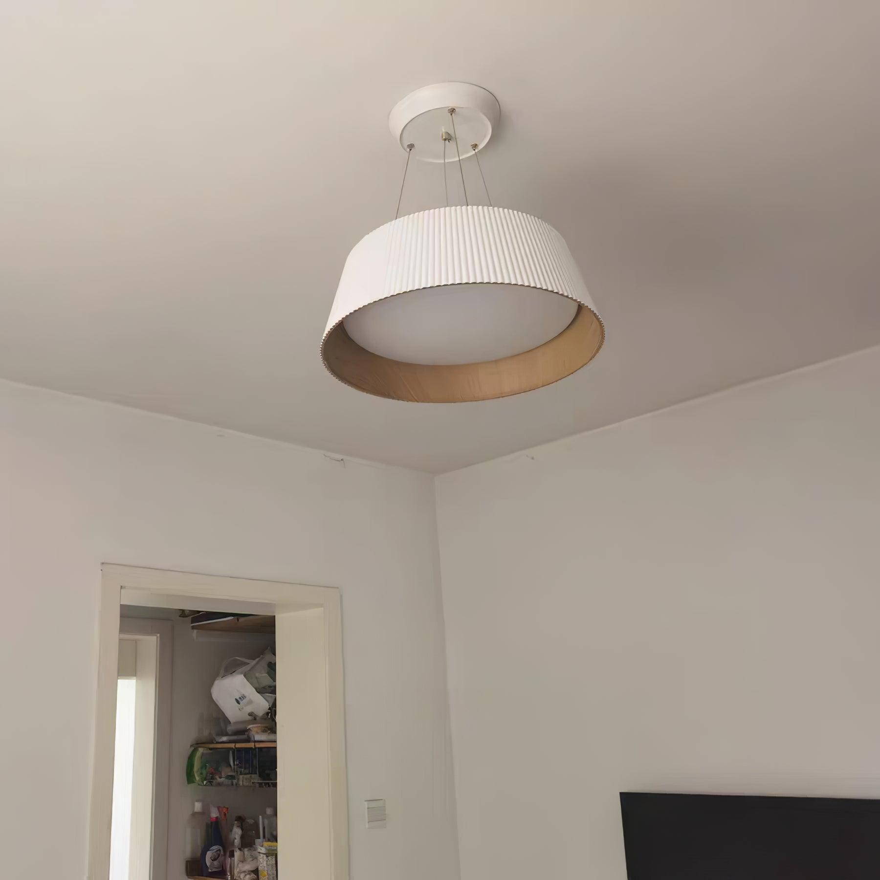 Minimalist Corrugated Lampshade Bedroom Pendant Lamp K347