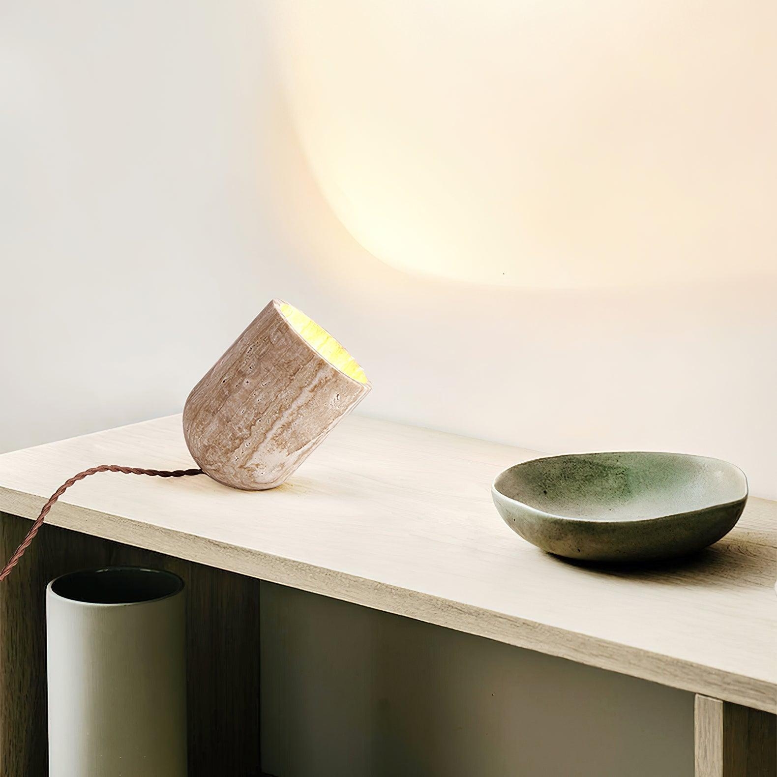 Amidori Travertine Table Lamp D893