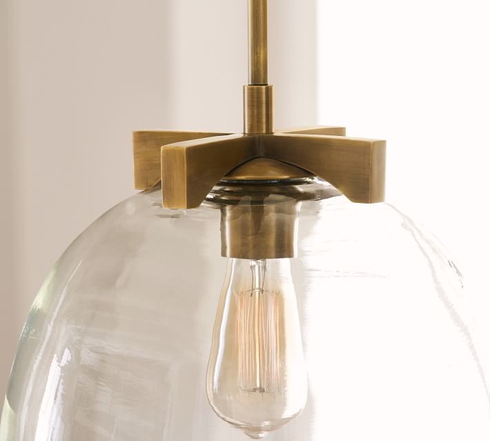 Auria Clear Glass Pendant Light - Stylish Dome Pendant Lamp for Kitchen and Lounge K1290