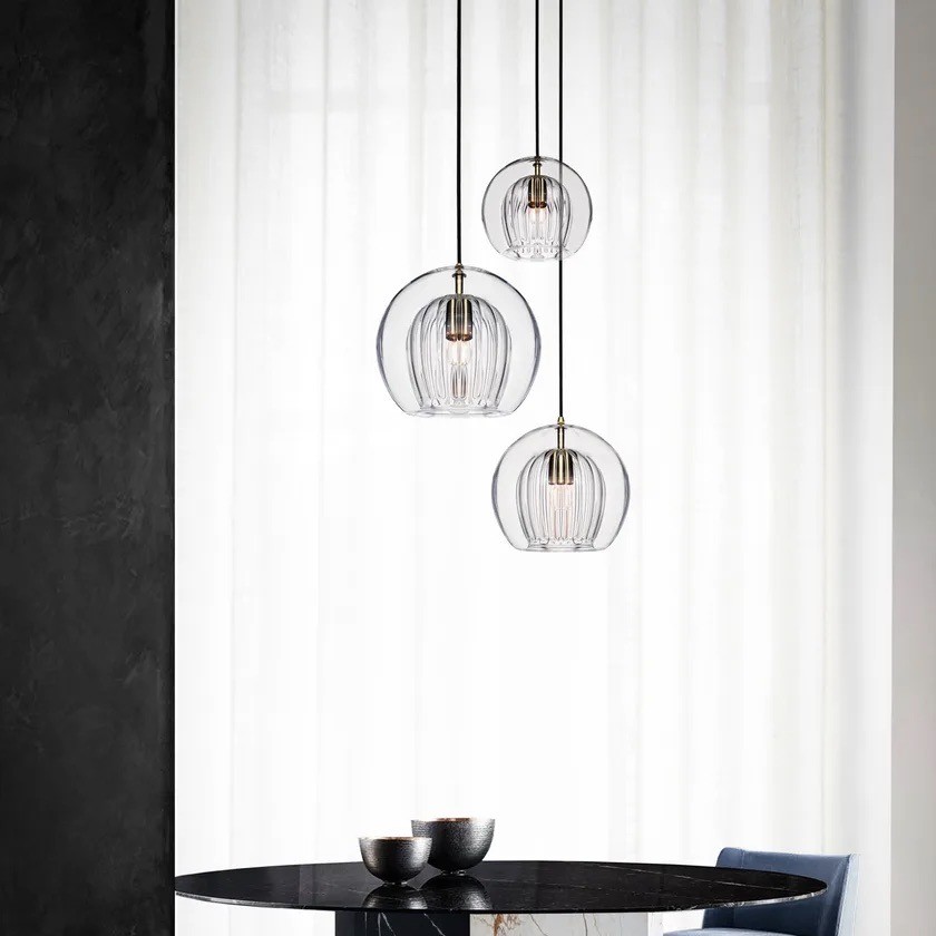 Modern Pleated Glass Pendant Light K862