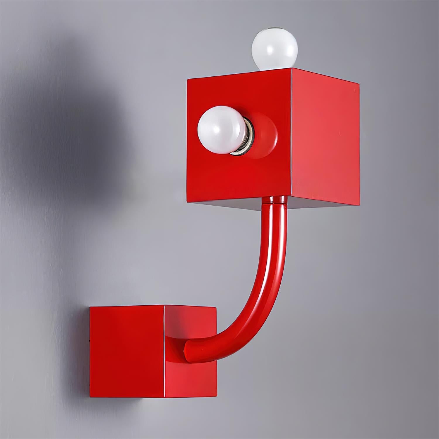 Red Cube Metal Wall Lamp K616