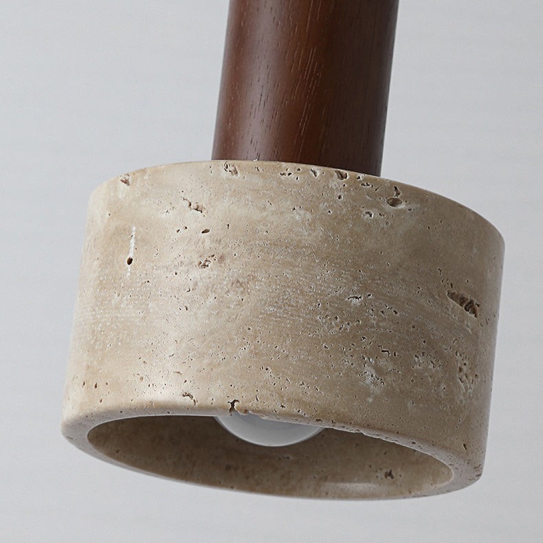 Traditional Retro Cylindrical Solid Wood Pendant Lamp K724
