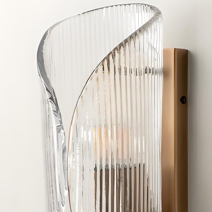 Velora Cylinder Glass Wall Light - Refined Brass Wall Sconce for Entryway or Bedside K1690