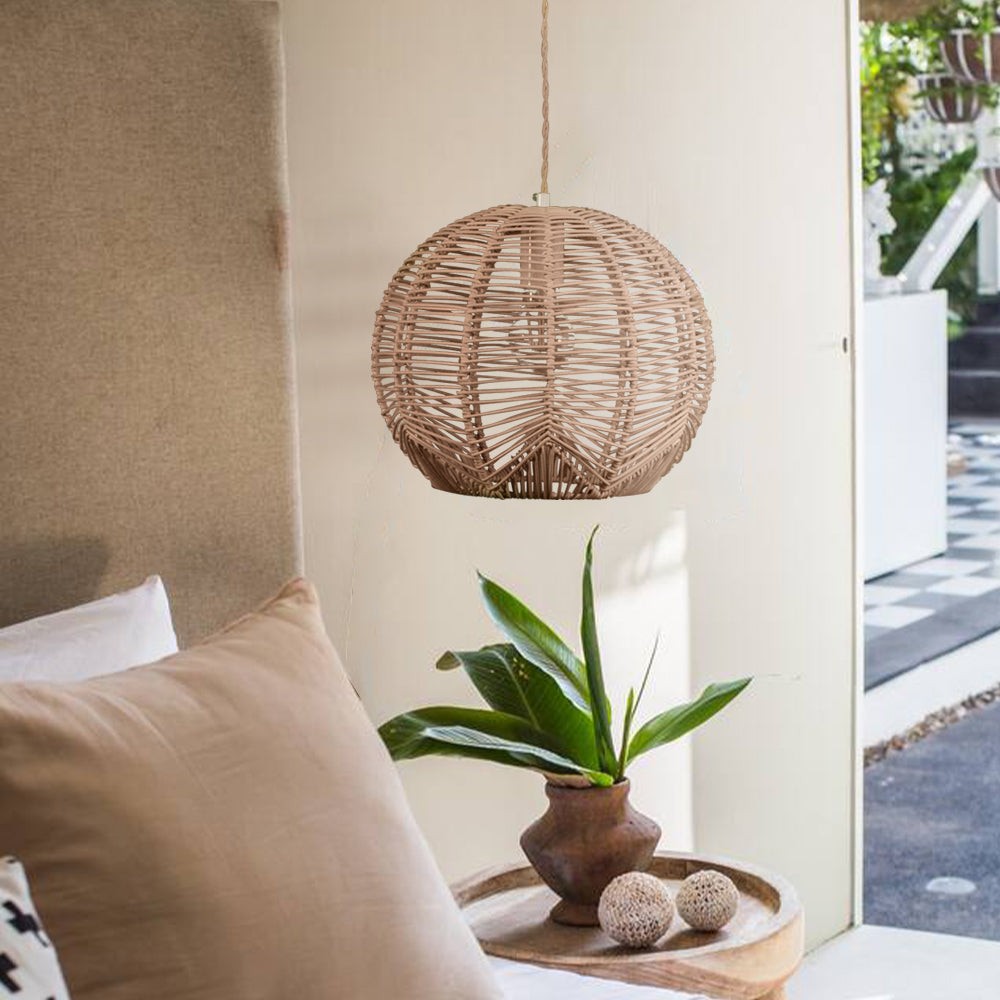 Boho Style Orb Rattan Pendant Light K45