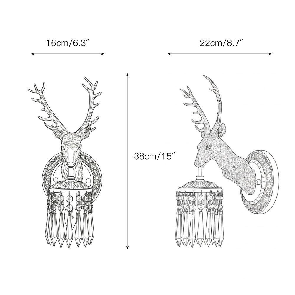 Antler Crystal Wall Lamp D740