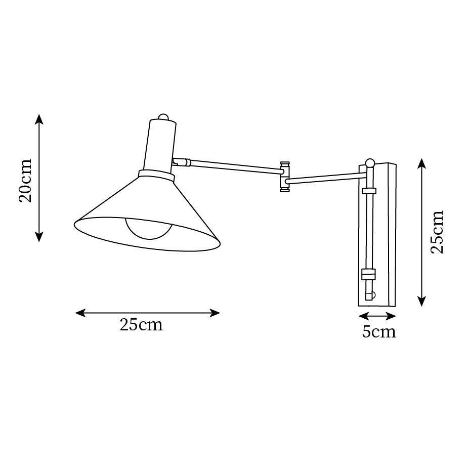 Classic Modern Swing Arm Adjustable Bedside Reading Wall Lamp K580