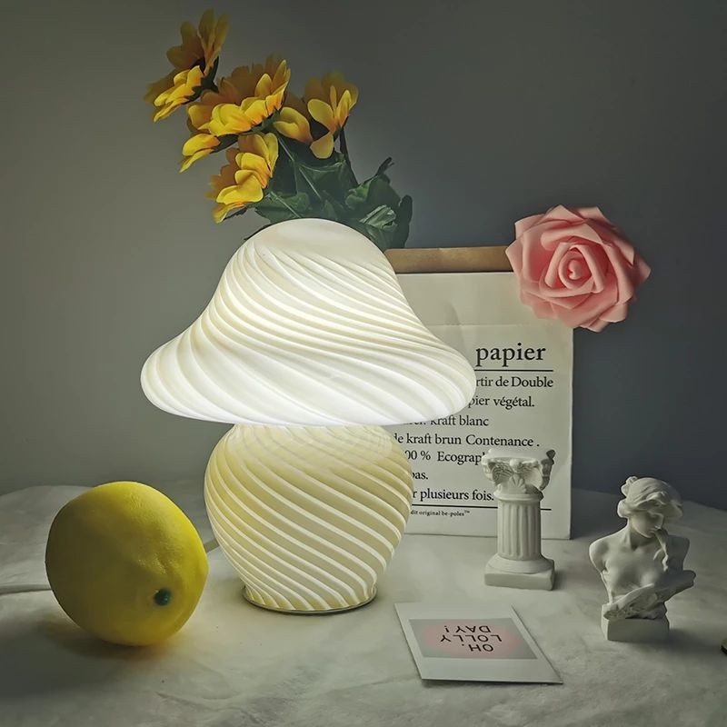 Modern Stained Glass Mushroom Night Light K55