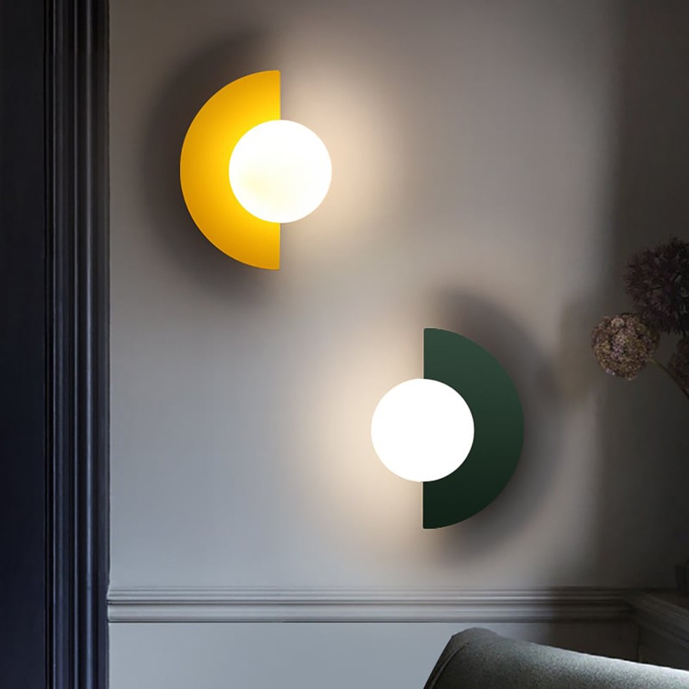 Nordic Candy Glass Orb Wall Lamp - Modern Colorful Sconce for Bedroom and Living Room K167