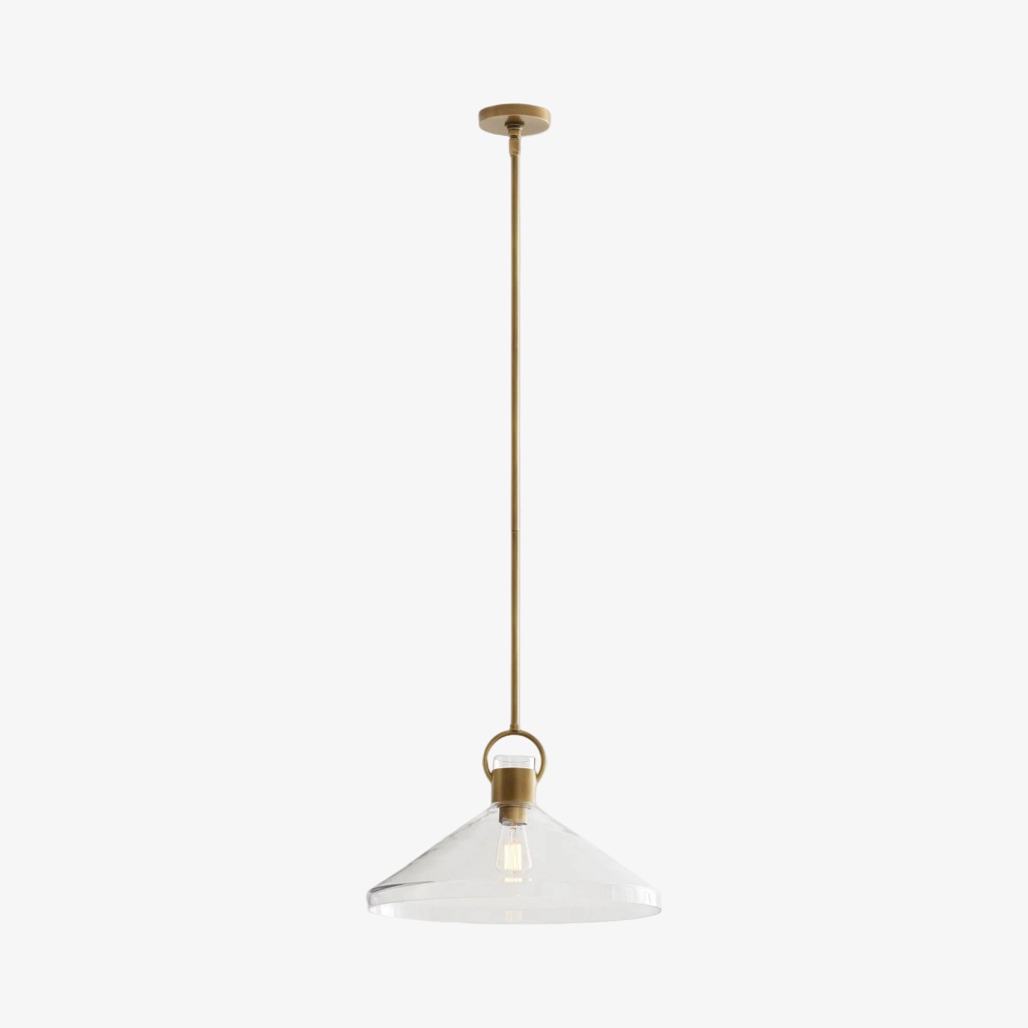 Lumicona Wide Cone Pendant Light - Clear Glass Design with Industrial Style for Kitchens K2229
