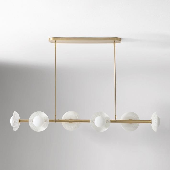 Elorina 6-Light Linear Chandelier - Modern Metal Light Fixture - Dining Room Lighting K1294