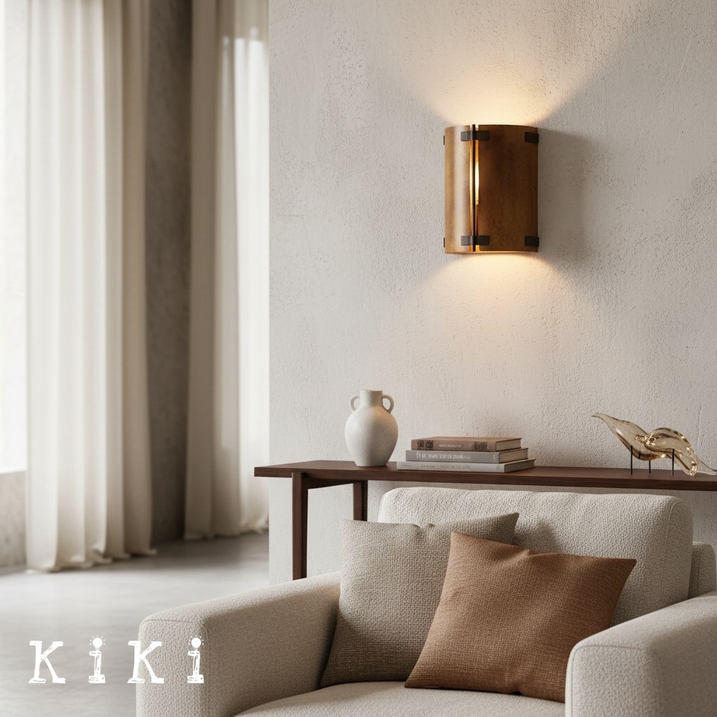 Rustivon Curved Metal Wall Sconce in Rustic Vintage Style - Perfect Lighting for Bedroom K2241