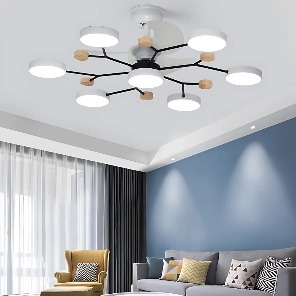 Nordic Branch Quiet Led Ceiling Fan Light K950