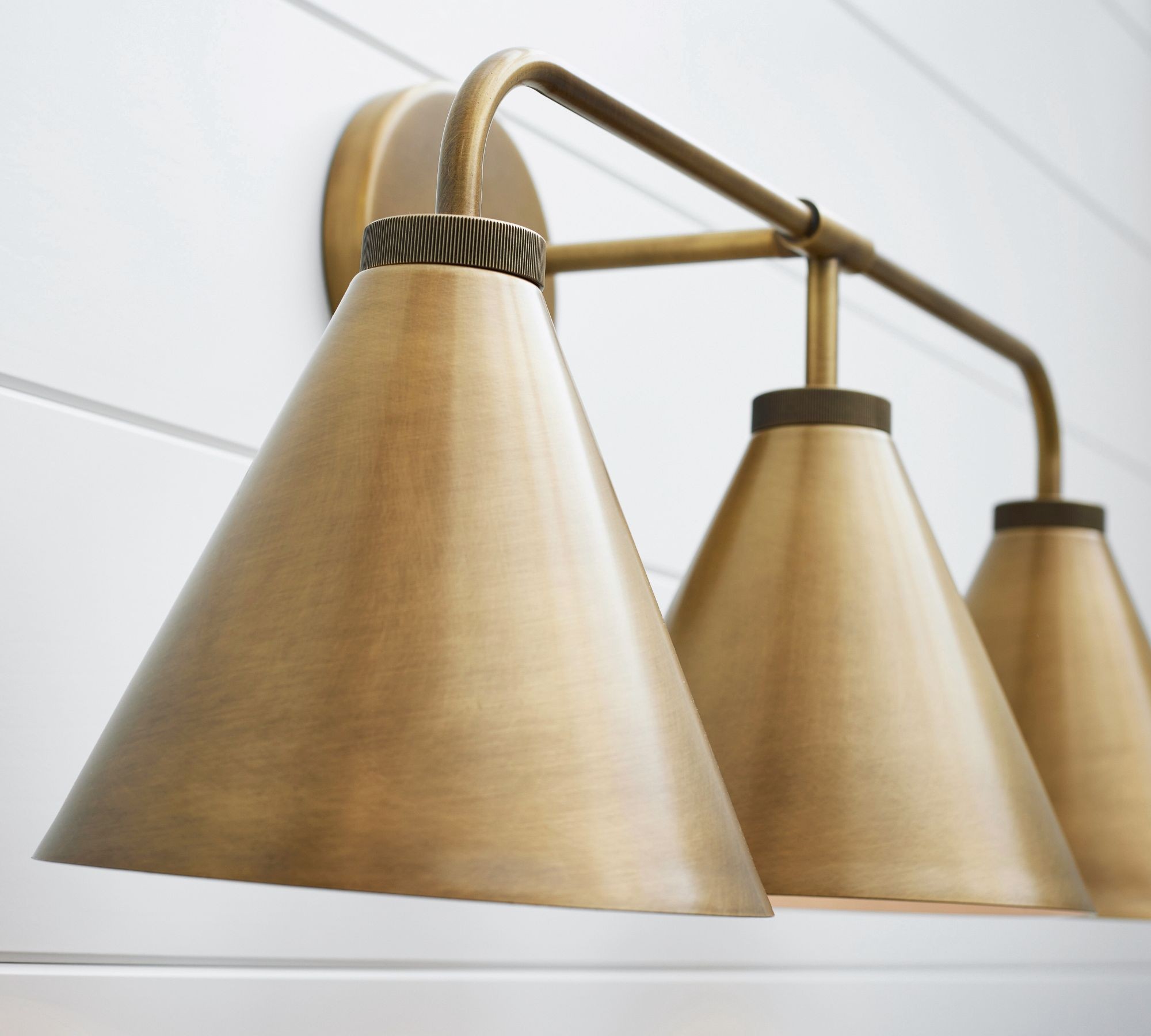 Korvi Iron Tapered Sconce Light - Wall Fixture in Black or Brass K1209