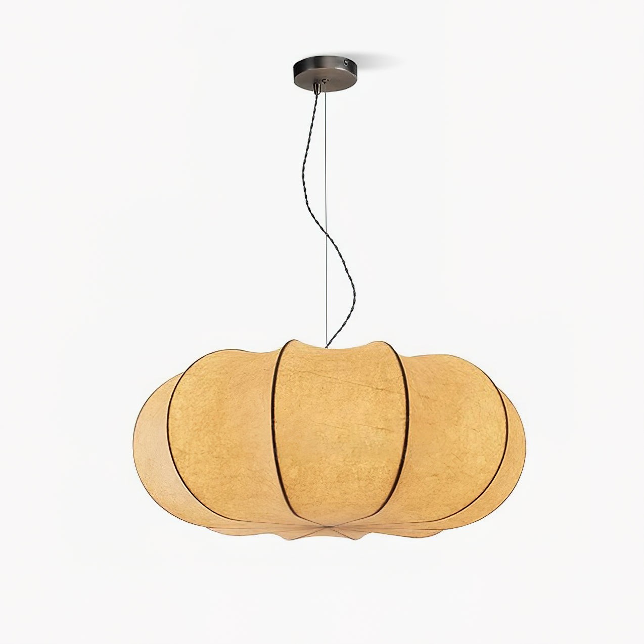 Modern Creative Flat Round Silk Pendant Lamp K551