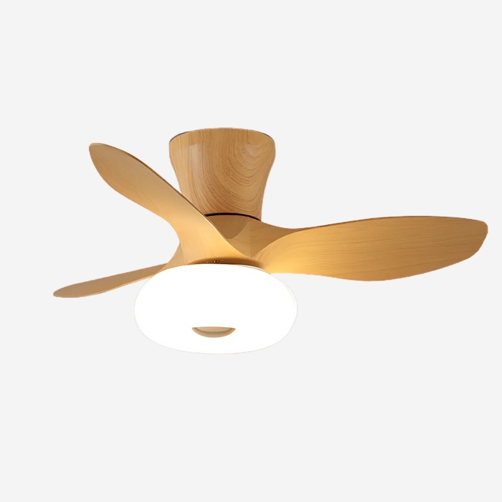 Modern Cream Quiet Led Ceiling Fan Light For Bedroom K1113
