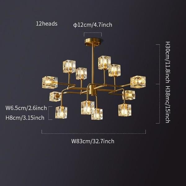 Square Crystal Chandelier/Brass Crystal Chandelier