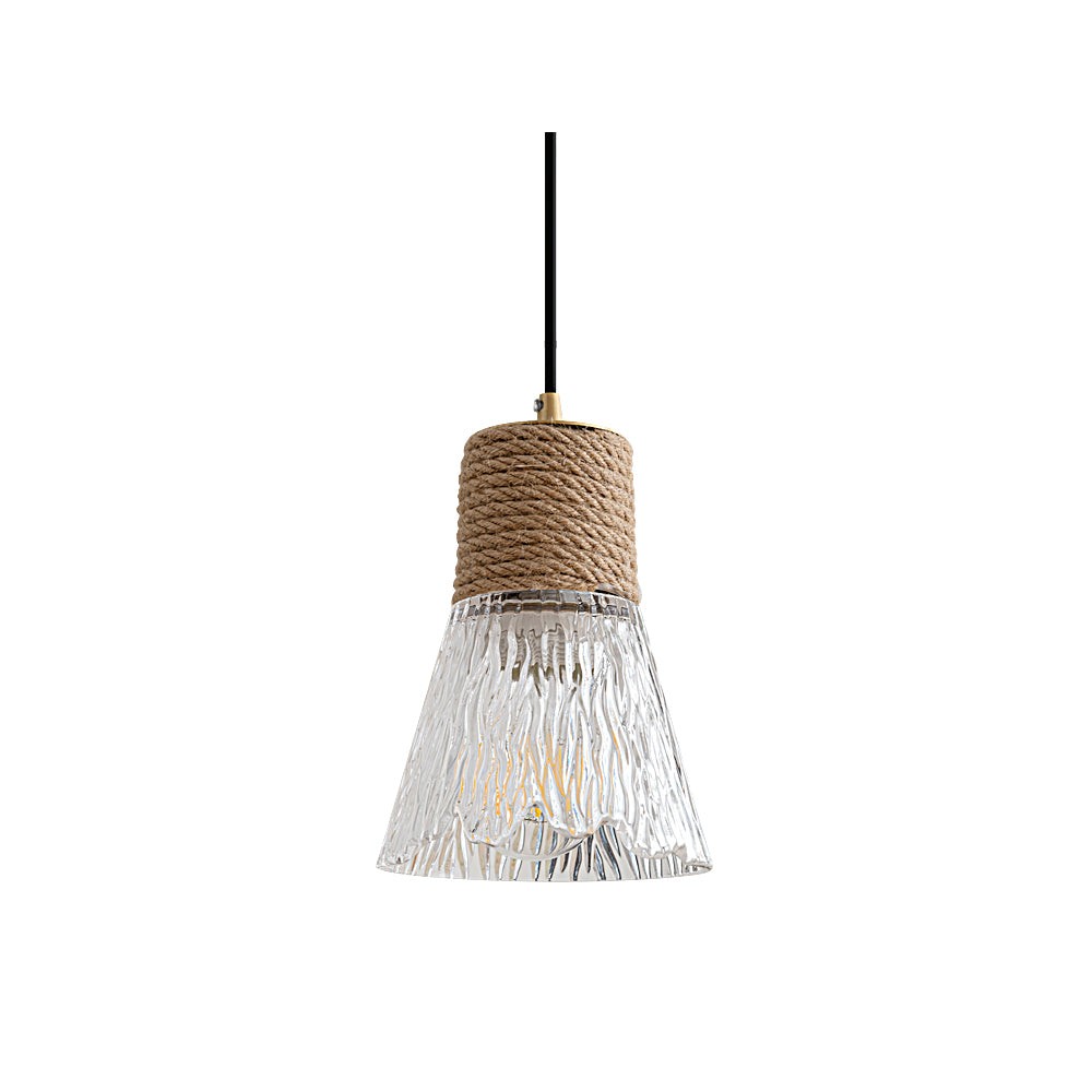 Hemp Rope Glass Pendant Lamp K1031