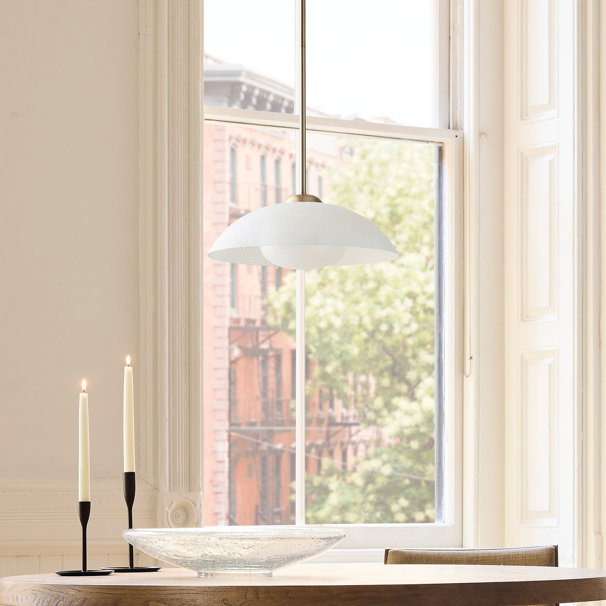 Elorina Pendant Light - Perforated Metal Shade, Champagne Bronze K1170